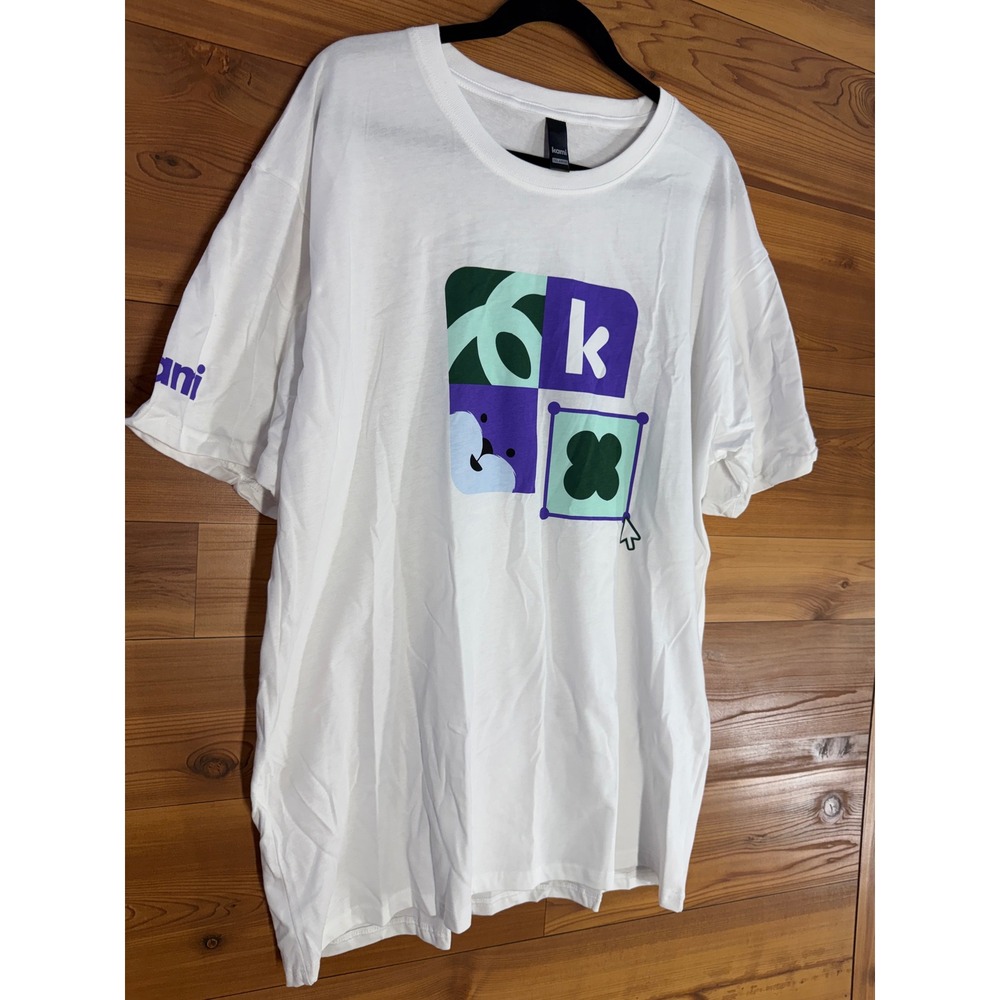 Kami Graphic T-Shirt Mens 2XL White Short Sleeve Crewneck Logo Print Tee